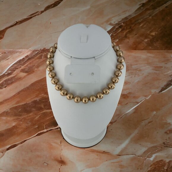 Monet Chunky Gold Color Glass Beaded Necklace - Picture 4 of 6